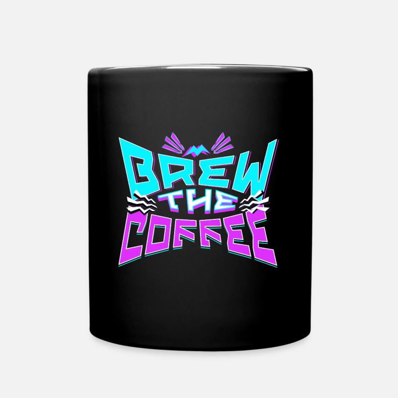 Brew The Coffee - Design des années 80 - Mug uni - noir