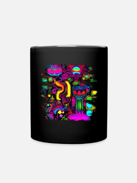 Neon Fluorescent UV Electro Music Party - Tasse einfarbig - Schwarz