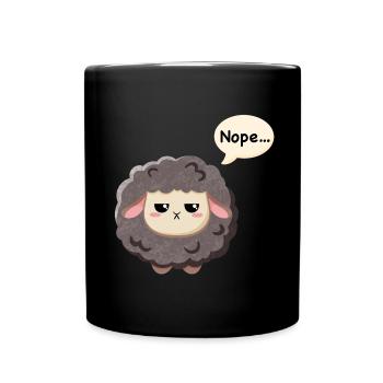 Schwarzes Schaf - Nope - Tasse einfarbig - Schwarz - Vorne