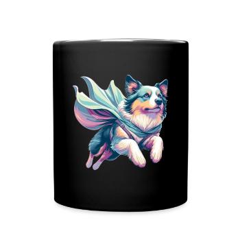 Super Dog Australian Shepherd Sheppie Gift - Full Colour Mug - black - Front