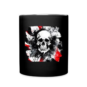 Totenkopf Trash Polka Biker Kultur - Tasse einfarbig - Schwarz - Vorne