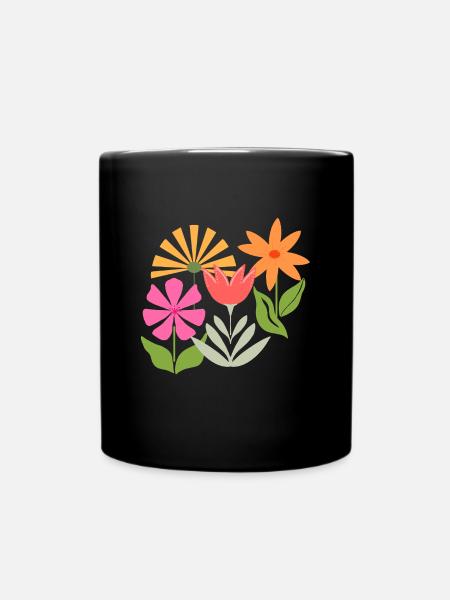 Blumenbeet - Tasse einfarbig - Schwarz