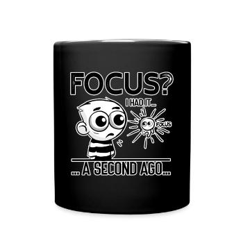 Concentration ? J’en avais eu – l’humour axé sur le TDAH - Mug uni - noir - Devant