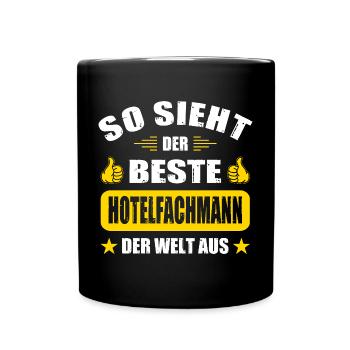 Hotelfachmann Abschluss Geschenke Abschied - Tasse einfarbig - Schwarz - Vorne