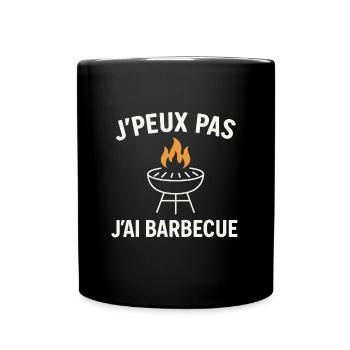 j’peux pas j’ai barbecue - Mug uni - noir - Devant
