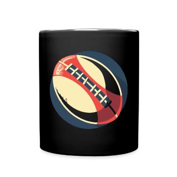 Graphique du ballon de rugby - Mug uni - noir - Devant