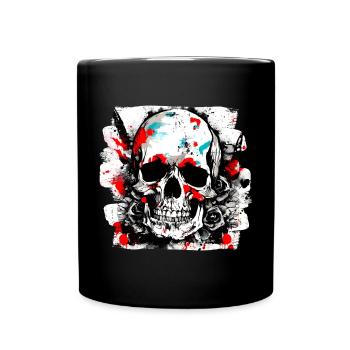 Biker Club Tattoo Trash Polka Style - Tasse einfarbig - Schwarz - Vorne