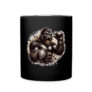Gorilla Boxer Fighter Boxing Roars Gift - Full Colour Mug - black - Front