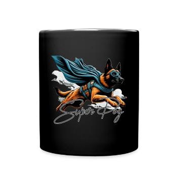 Super Dog Belgian Shepherd Cape Gift - Full Colour Mug - black - Front