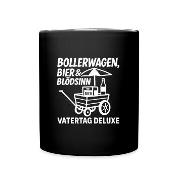 Bollerwagen Bier Vatertag Deluxe - Tasse einfarbig - Schwarz - Vorne
