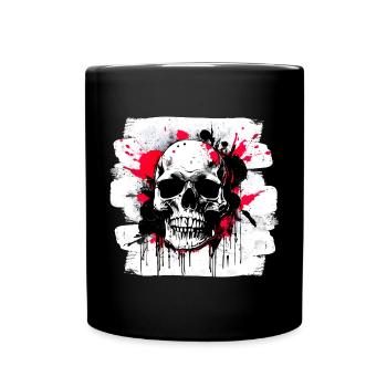 Heavy Metal Trash Polka Tattoo Style - Tasse einfarbig - Schwarz - Vorne