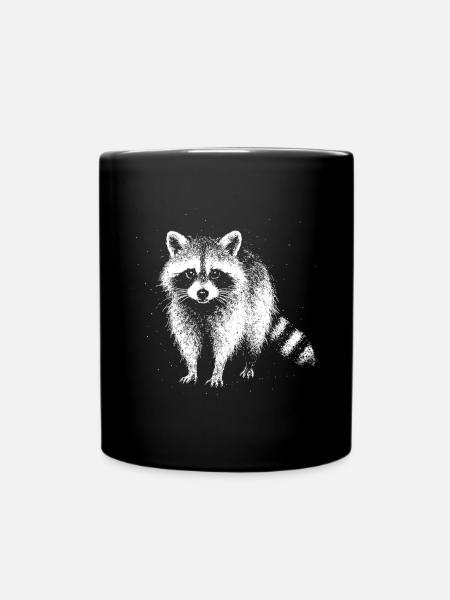 Kleiner Waschbär - Tasse einfarbig - Schwarz