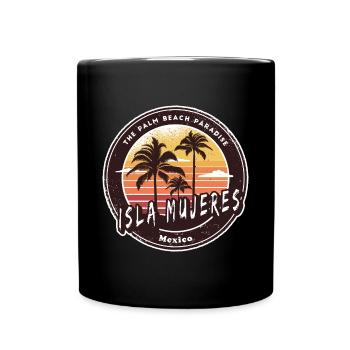 Isla Mujeres Mexiko Palmen Strand Design - Tasse einfarbig - Schwarz - Vorne