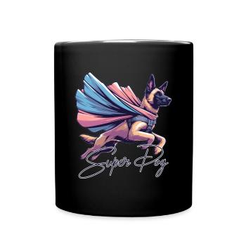 Super Dog Belgian Shepherd Cape Gift - Full Colour Mug - black - Front