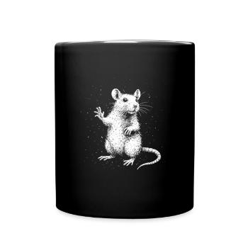 Freche Ratte mit Stil - Tasse einfarbig - Schwarz - Vorne