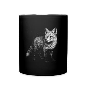 Ein Fuchs - Tasse einfarbig - Schwarz - Vorne