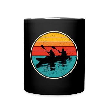 Sunset Kayak Duo Circle - Full Colour Mug - black - Front