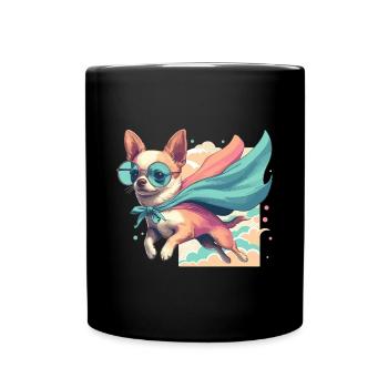 Super chien Chihuahua héros Cape Chi Chis cadeau - Mug uni - noir - Devant