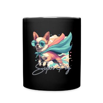 Super chien Chihuahua héros Cape Chi Chis cadeau - Mug uni - noir - Devant