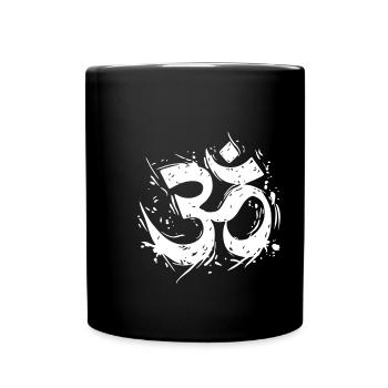 Symbole Om dans le design grunge dynamique - Mug uni - noir - Devant