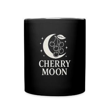 Cherry Moon – Mystik trifft Frucht (Kirsche) - Tasse einfarbig - Schwarz - Vorne