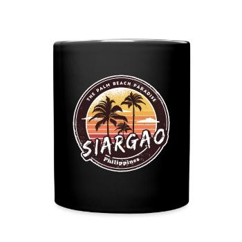 Siargao Philippines Beach Palm Trees Design - Full Colour Mug - black - Front