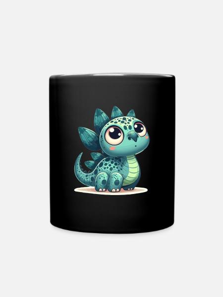 Stegosaurus Baby Dino Babydino Dinobaby Geschenk - Tasse einfarbig - Schwarz