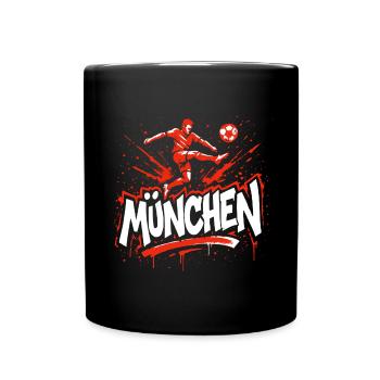 München Fußball Fan - Tasse einfarbig - Schwarz - Vorne