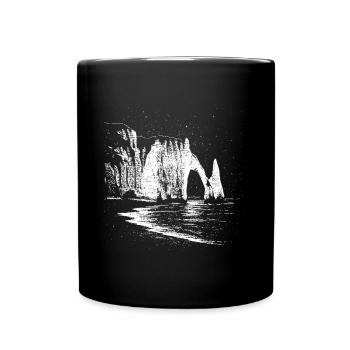 Sternennacht über Étretat - Tasse einfarbig - Schwarz - Vorne