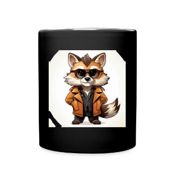 The Fashionable Raccoon Designer - Full Colour Mug - black - Front
