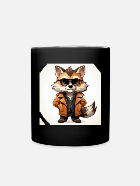 Der modische Waschbär-Designer - Tasse einfarbig - Schwarz