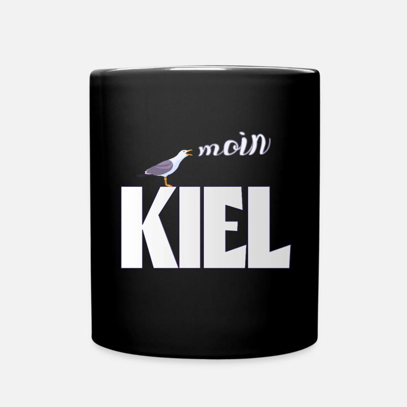 Kiel Möwe & Moin Design - Tasse einfarbig - Schwarz