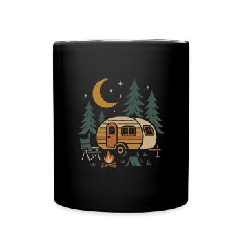 Conception de scène de camping nocturne - Mug uni - noir - Devant