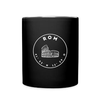Rome with Colosseum and coordinates - Full Colour Mug - black - Front