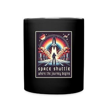 Navette spatiale - Le voyage commence - Mug uni - noir - Devant