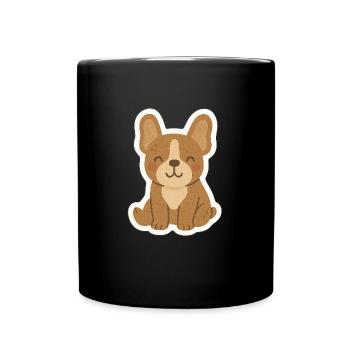 Frenchie - Tasse einfarbig - Schwarz - Vorne