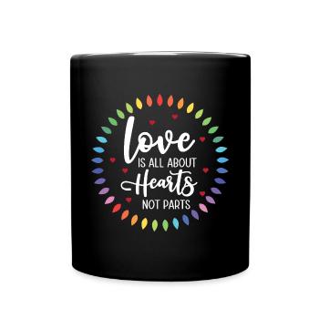 LGBTQ Pride Month - Love is All About Hearts - Full Colour Mug - black - Front