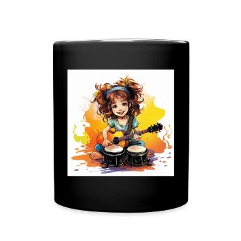 Der rhythmische Bongo-Spieler - Tasse einfarbig - Schwarz - Vorne