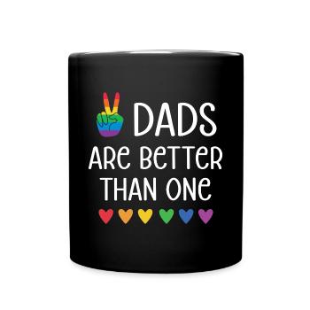 Mois de la fierté LGBTQ - Deux papas valent mieux qu’un - Mug uni - noir - Devant