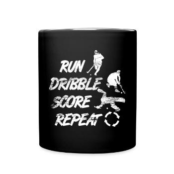 Run, dribble, score, repeat - Full Colour Mug - black - Front