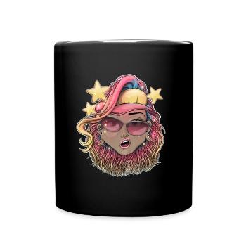 Vibrant Starry Beach Babe Illustration - Mug uni - noir - Devant