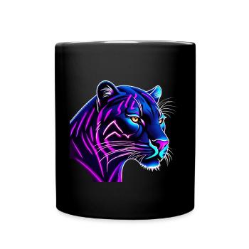 Panther aux couleurs néon - Mug uni - noir - Devant