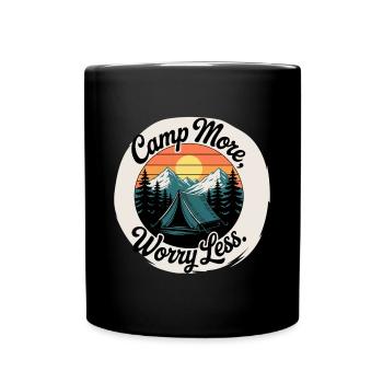 Campez plus, ne vous inquiétez pas ! Personnalisable - Mug uni - noir - Devant
