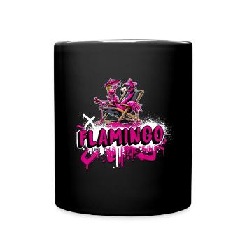 Relax Flamingo Graffiti Style - Tasse einfarbig - Schwarz - Vorne