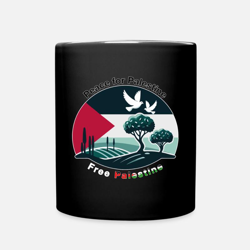 Peace for Palestine - Full Colour Mug - black