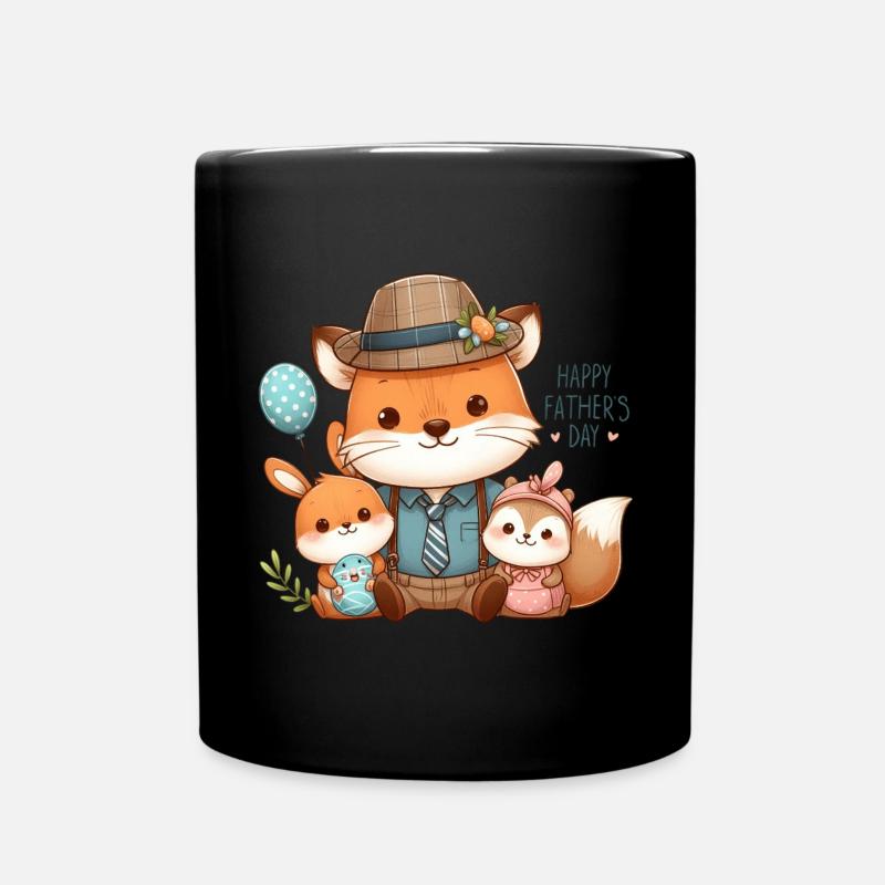 Cute father's day family - Full Colour Mug - black