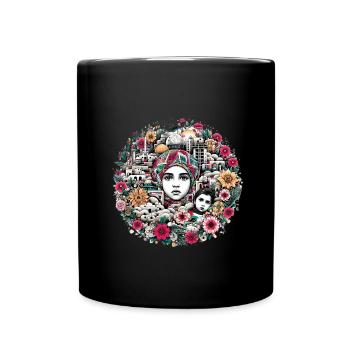 Kinder zwischen Kuppeln und Blüten - Tasse einfarbig - Schwarz - Vorne