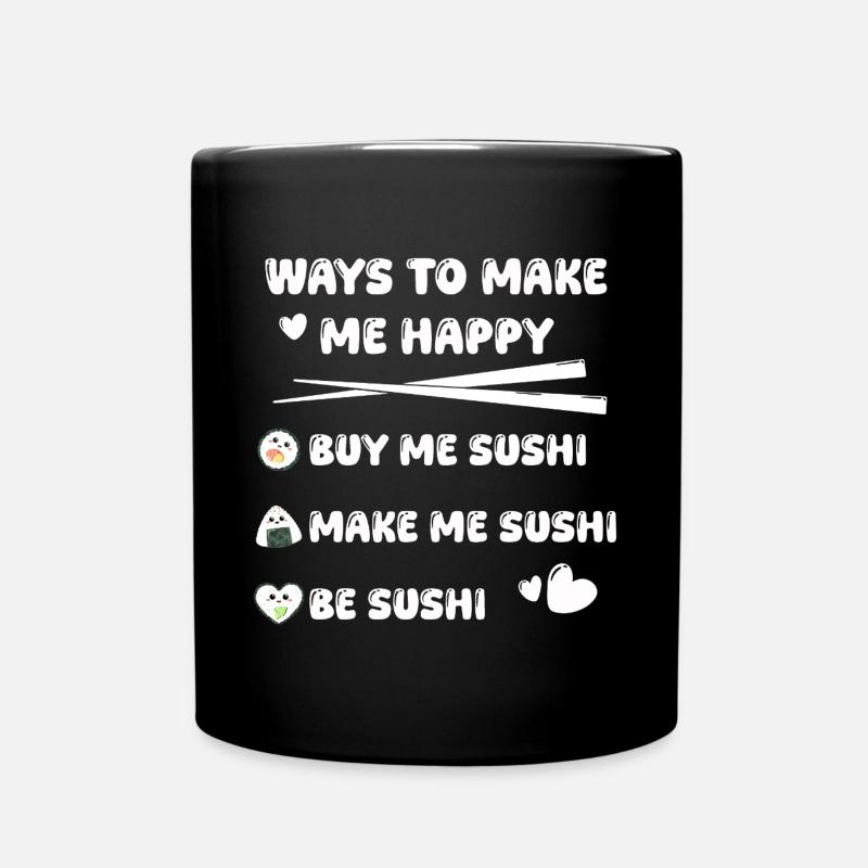 Sushi heureux disant sucré - Mug uni - noir