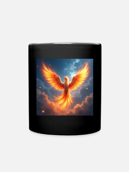 Krafttier Phoenix - Tasse einfarbig - Schwarz