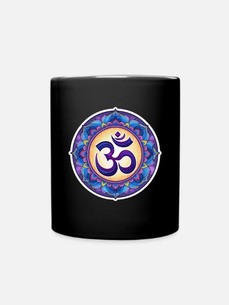 Mandala OM bleu et violet - Mug uni - noir